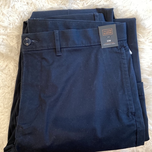 14th & Union Navy Eclipse Regular Fit 33W Chino Pants - Picture 11 of 11